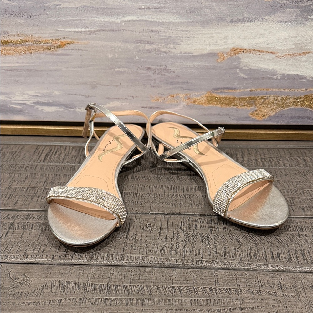 Nina Silver Strappy Heels
